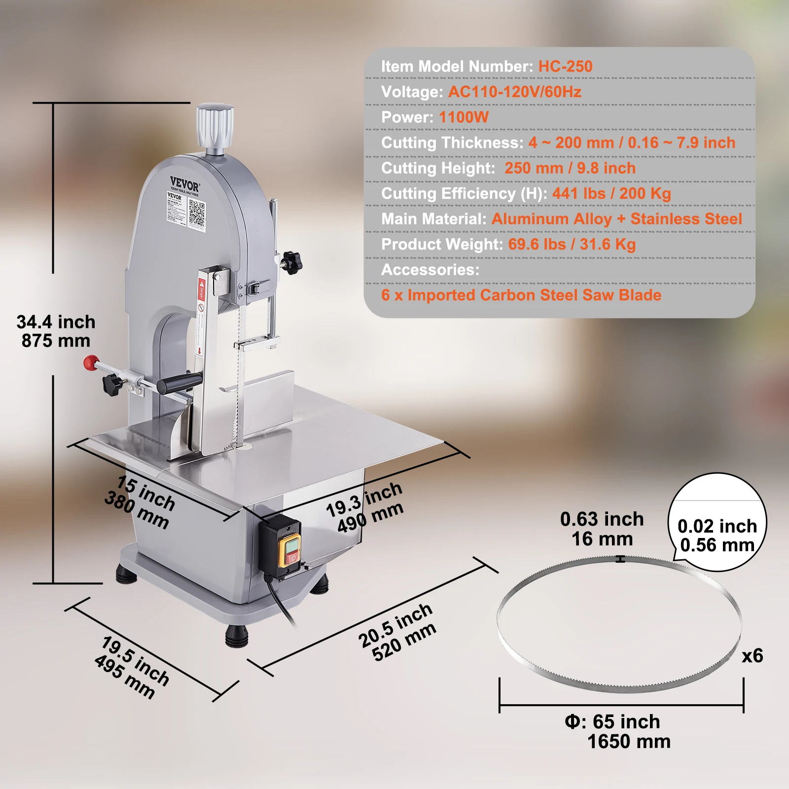 Commercial Electric Meat Bandsaw - Image 7