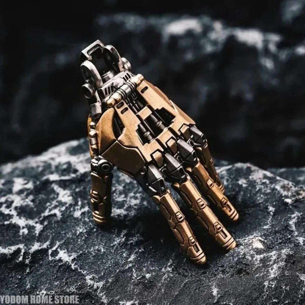 Robot Hand With Movable Fingers Mechanical Bionic Hand Pendant Car Interior Hanging Ornament EDC Charm Display Decoration - Image 2
