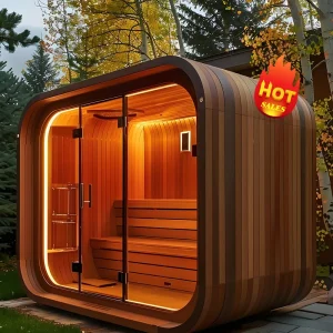 Outdoor Steam Sauna with wood for 6 persons
